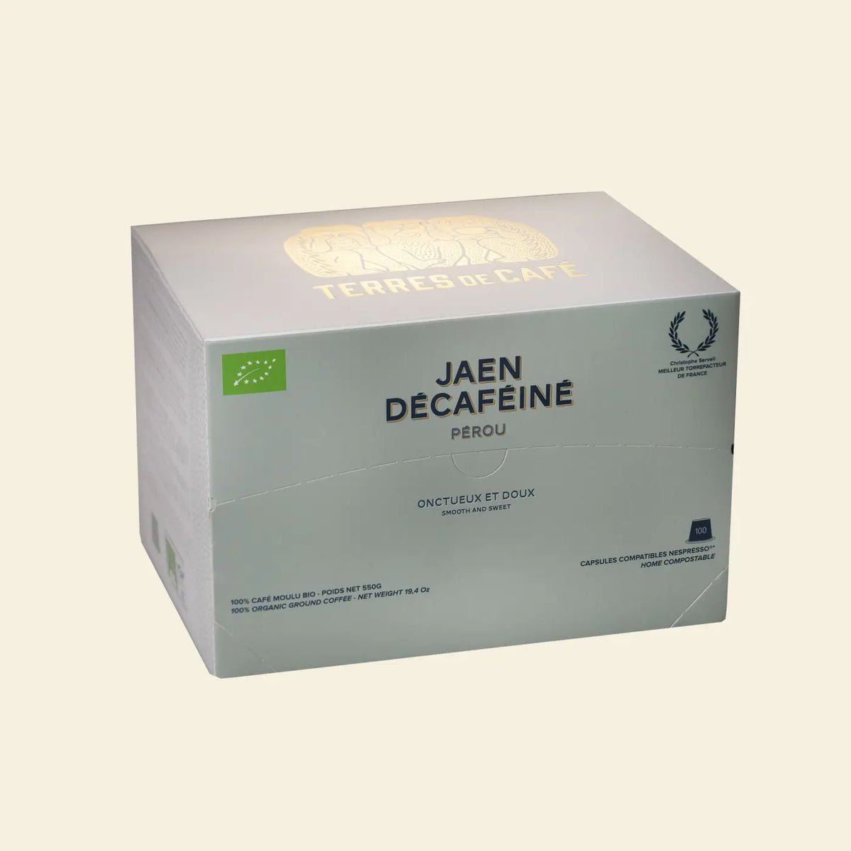 Capsules Home-Compostable Jaen décaféiné Bio x 100