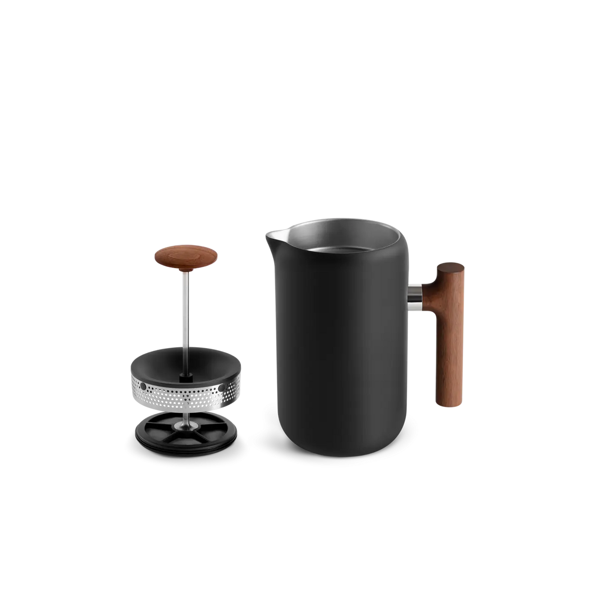 Clara - Cafetière à piston 700mL - Noire et bois