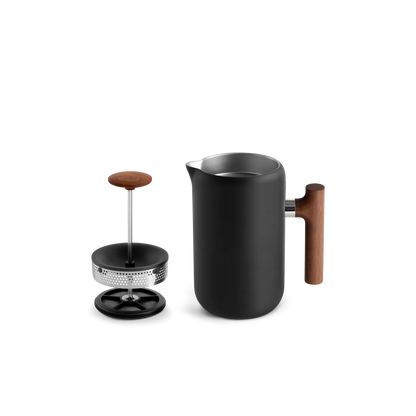 Clara - Cafetière à piston 700mL - Noire et bois